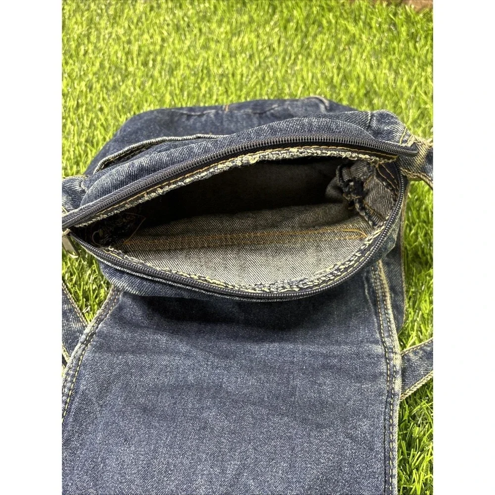 Y2K Denim Shoulder‎ Purse Floral Embroidered 90s Shoulder Bag Vintage